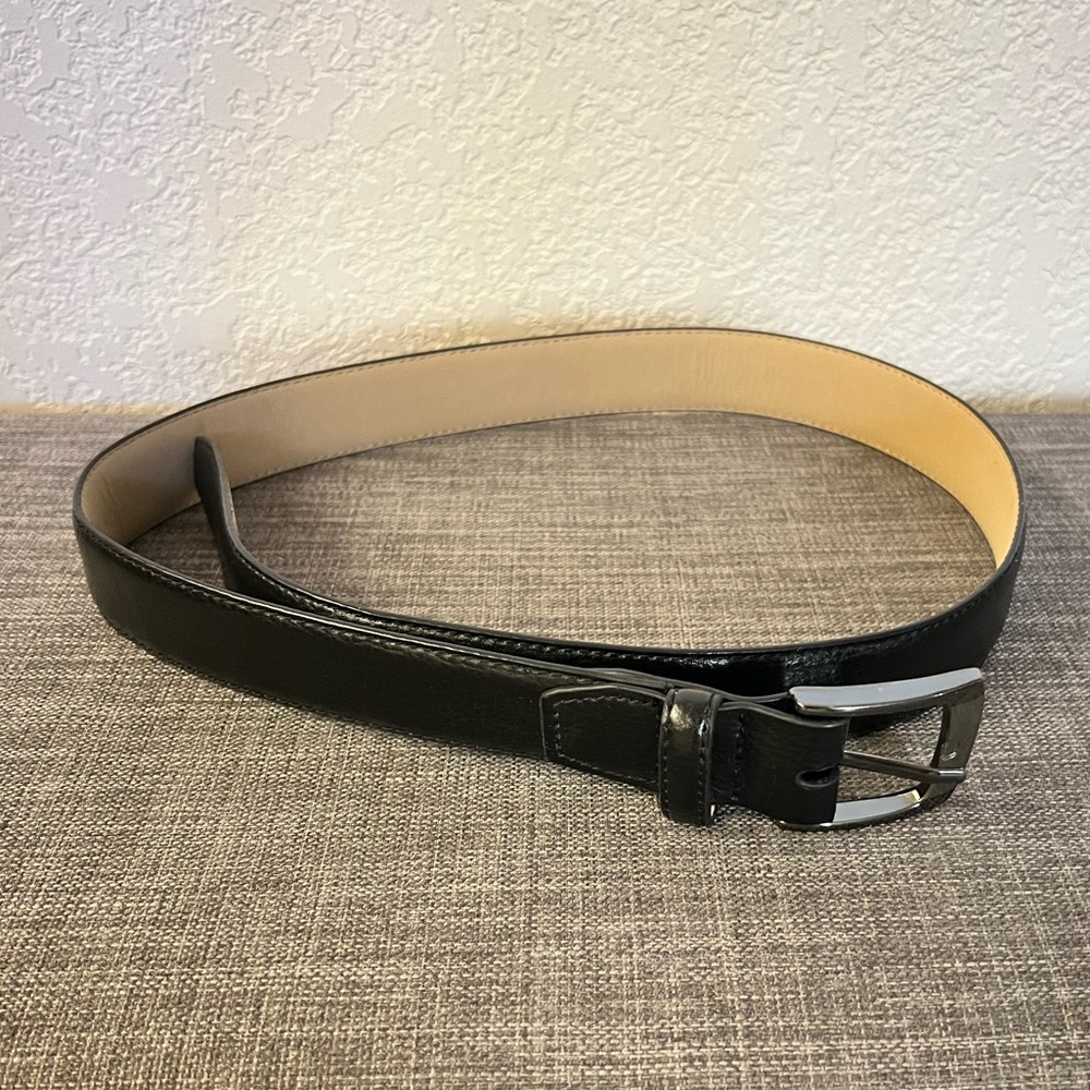 A/ Black Leather Belt, Men’s Size 36.